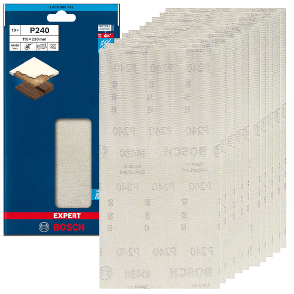 Siatka szlifierska Bosch EXPERT M480 do szlifierek oscylacyjnych 115 x 230 mm, G 240 2608900767 10 szt.