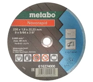 Tarcza tnąca 230 x 1,9 x 22,23 Novorapid Metabo 616274000