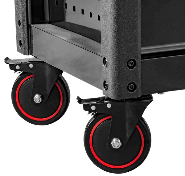 Wózek narzędziowy AIRPRESS 79169, z 7 szufladami, z 215 narzędziami oraz z drewnianym blatem