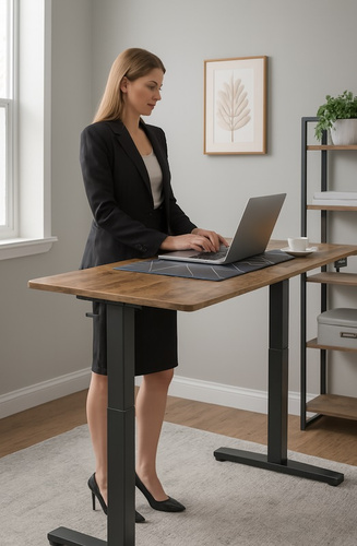 Biurko elektryczne 120x60 cm Zyonix TEVON Black Rustical Oak