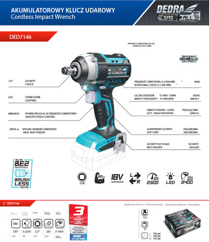 Klucz udarowy Dedra DED7146