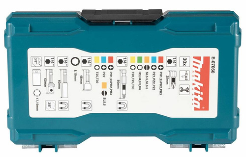 Zestaw 30 szt. bitów i kluczy nasadowych Makita E-07060