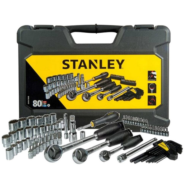 Zestaw kluczy nasadowych Stanley w walizce (80 szt.)