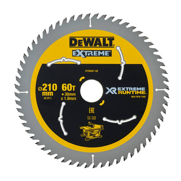 Tarcza tnąca do drewna 210x30x1,8 mm 60T Dewalt DT99567-QZ