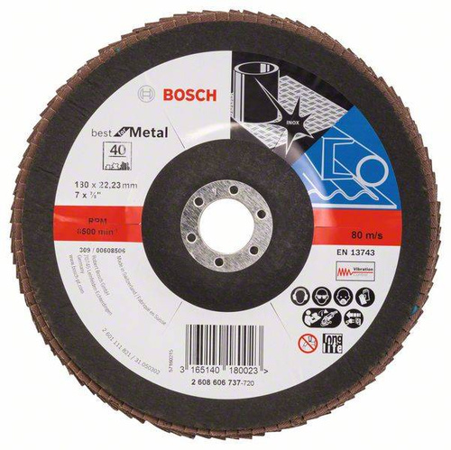 Listkowa tarcza szlifierska X571, Best for Metal 180x22,23x40 Bosch 2608606737