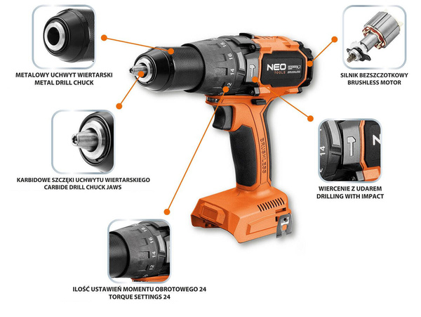 Wiertarko-wkrętarka NEO Tools 04-616