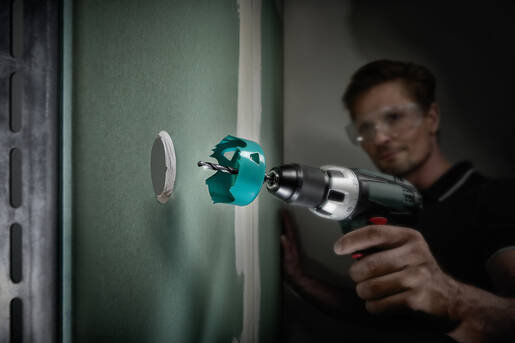 Zestaw do montażu puszek elektrycznych w suchej zabudowie Wolfcraft WF5897000