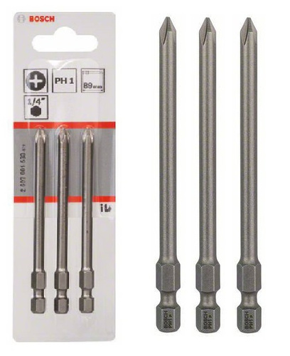 Zestaw 3 szt. bitów nieudarowych PH1 Bosch 2607001533