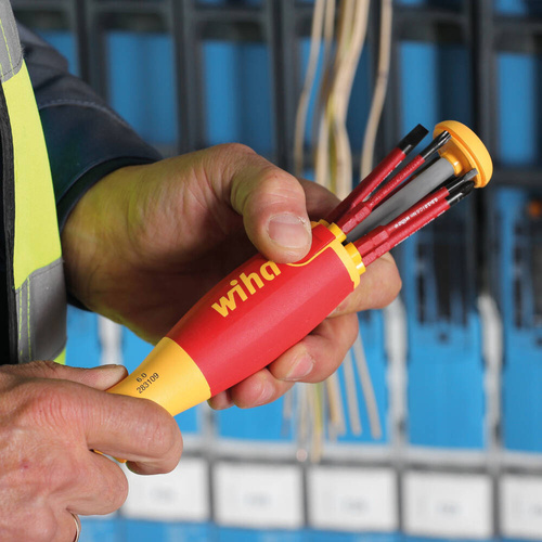 Wkrętak z magazynkiem bitów LiftUp electric Wiha 38610 6 szt.