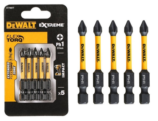 Zestaw 5 szt. bitów PH1 57 mm Dewalt DT7997T-QZ