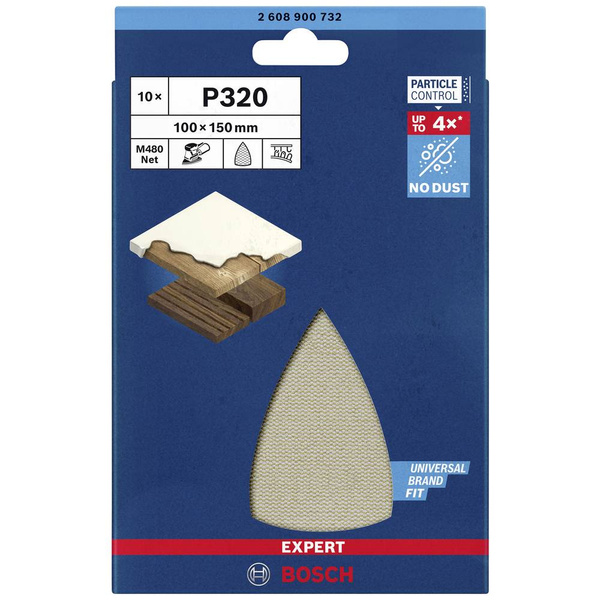 Siatka szlifierska EXPERT M480 do szlifierek wielofunkcyjnych 100 x 150 mm, G 320, 10 szt.