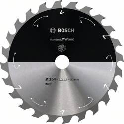 Tarcza do piły tarczowej bezprzewodowej Standard for Wood 254 × 2,2 / 1,6 × 30 T24 Bosch 2608837733
