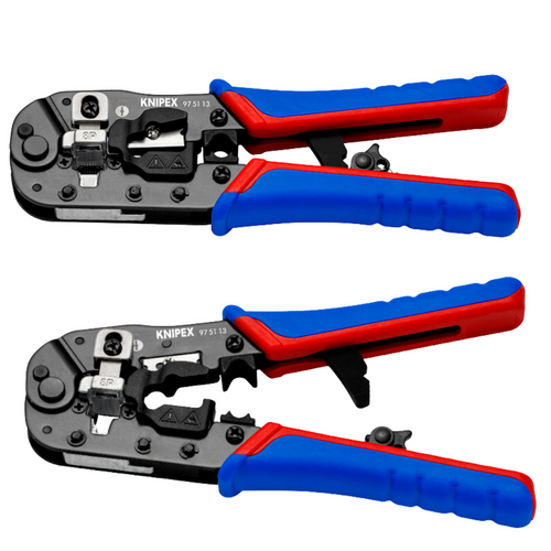 Szczypce do zagniatania złączy typu Western RJ45 Knipex 975113