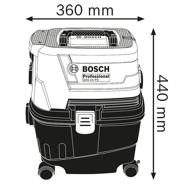 Odkurzacz przemysłowy Bosch GAS 15 PS