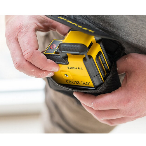 Zestaw laserowy STANLEY 360° Cross - czerwony ze statywem, uchwytem i etui
