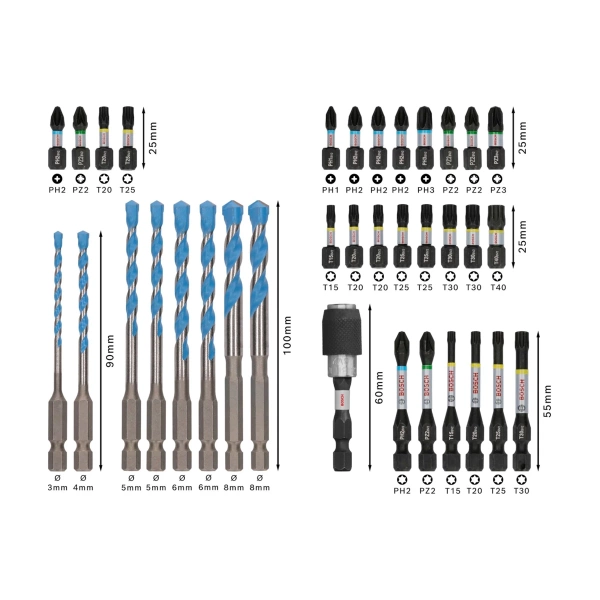 Zestaw bitów i wierteł Bosch 2608521U82