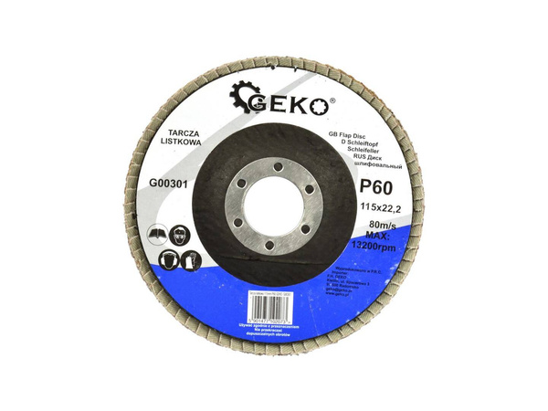 Tarcza listkowa 115 mm P60 GEKO G00301