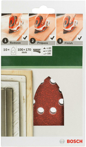 Zestaw 10 szt. papierów ściernych P60/120/180 100x170 mm Bosch 2609256A79