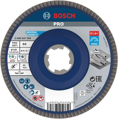 Tarcza listkowa / ściernica lamelkowa 125x22,23mm P60 X-Lock Bosch 2608621768