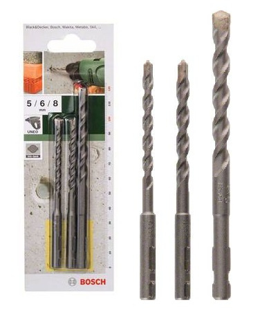3-częściowy zestaw wierteł do betonu SDS Plus 5,0x100; 6,0x100; 8,0x120 Bosch 2609256908