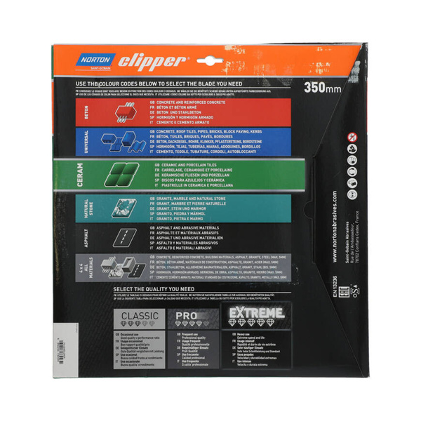 Tarcza diamentowa Norton Clipper Extreme Ceramic Soft 350x25,4 H9,5 70184602484