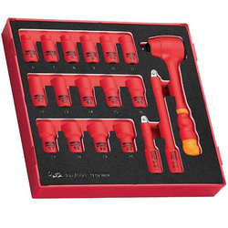 Zestaw grzechotka + nasadki Teng Tools TEDV3818 1000V chwyt 3/8" - 18 elementów