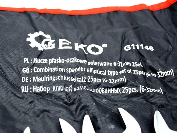 Zestaw kluczy płasko-oczkowych 6-32 mm  Geko G11146