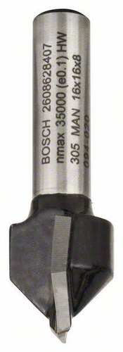 Frez do rowków typu V, 8 mm, D1 16 mm, L 16 mm, G 45 mm, 90° Bosch 2608628407