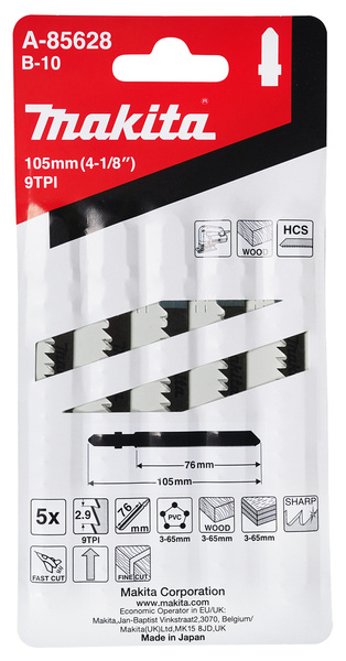 Zestaw 5 szt. brzeszczotów do drewna 105x1,25mm Makita A-85628