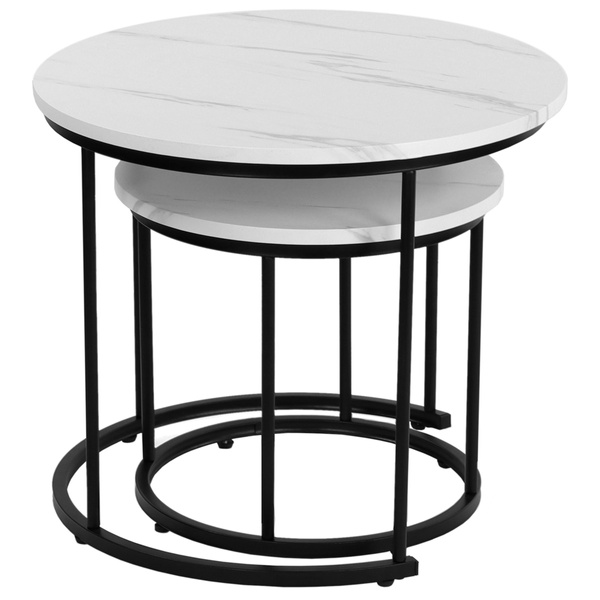 Zestaw stolików Belivio MOCCA White Marble