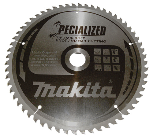 Tarcza tnąca do drewna 270x30 60z Makita B-33211