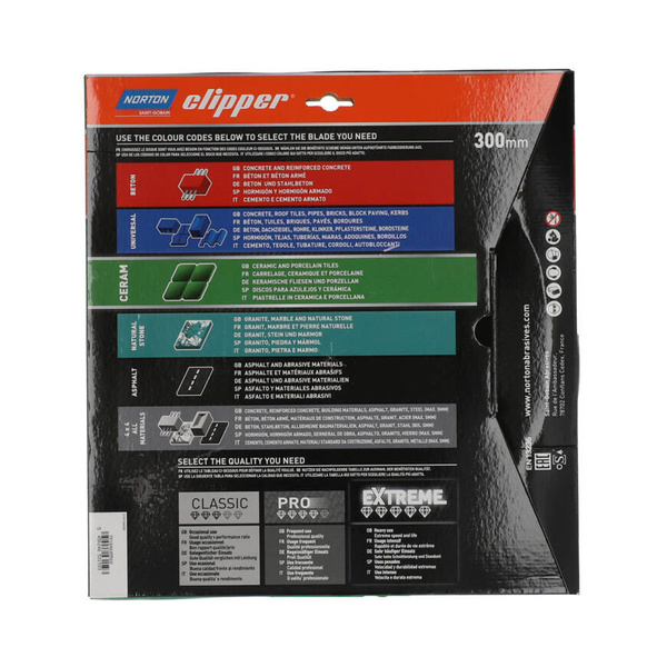 Tarcza diamentowa Norton Clipper Extreme Ceramic Turbo H10 300 x 30 mm 70184645566 