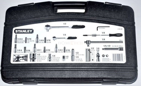 Stanley 1-95-586 Zestaw nasadek z grzechotką 1/4" i 1/2", 92 CZ.