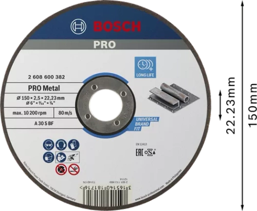 Tarcza tnąca prosta Expert for Metal 150x22,23 Bosch 2608600382
