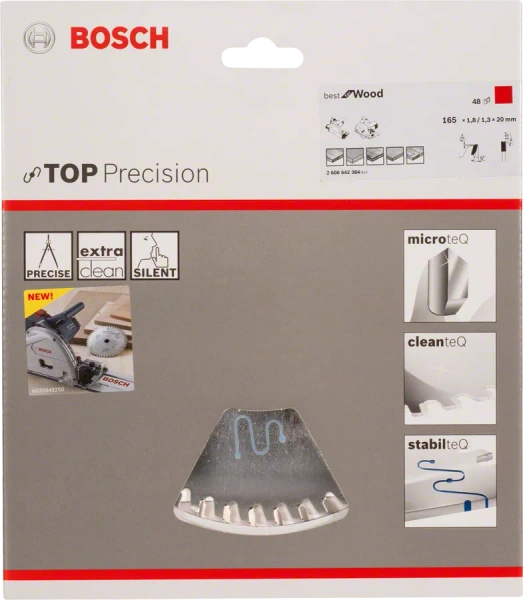 Tarcza pilarska Top Precision Best for Wood 165x20 Bosch 2608642384
