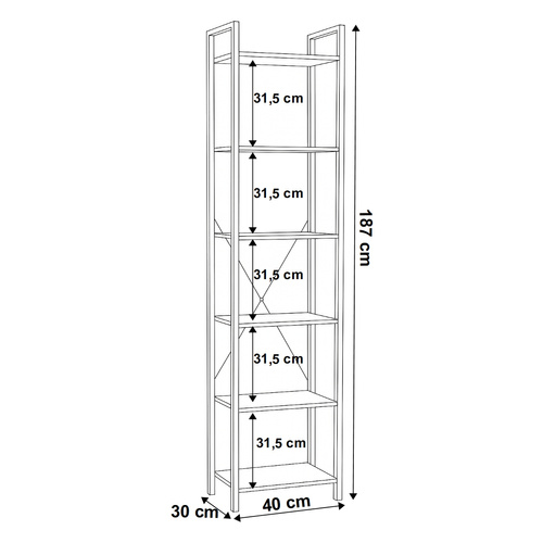 Regał Belivio FELIPE Rustical Oak