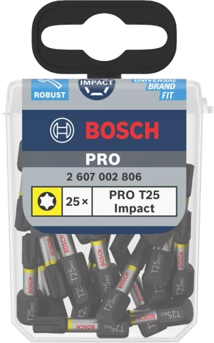 Zestaw 25 szt. bitów TX25 Bosch PRO Torx Impact 2607002806