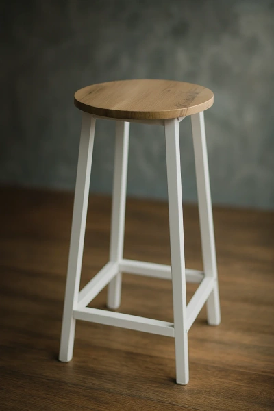 Stołek barowy Belivio TONO WHITE ROYAL OAK