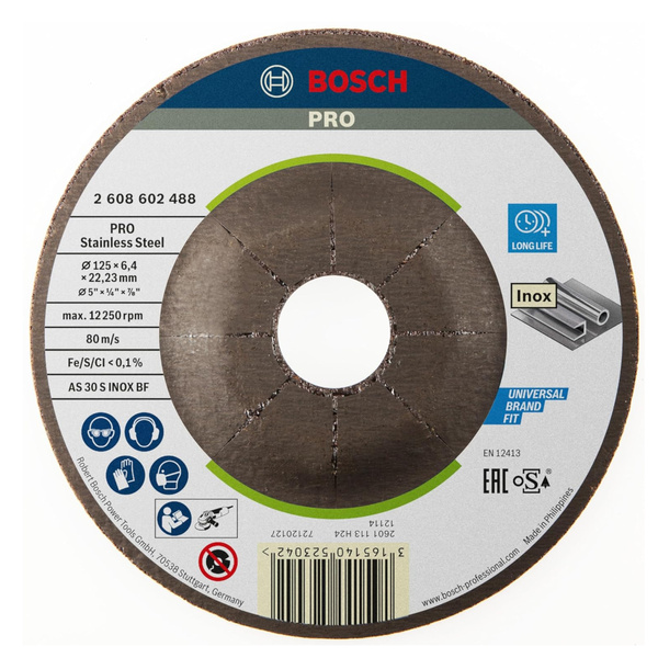 Tarcza do szlifowania INOX 125x6,4x22,23mm Bosch 2608602488