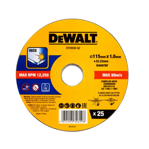 Tarcza do metalu 115 mm Dewalt DT20593-QZ - 25 sztuk