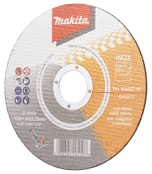 Tarcza tnąca do stali nierdzewnej 115 x 1,2 x 22,23 mm Makita D-18764