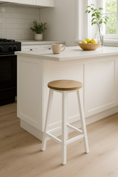 Stołek barowy Belivio TONO WHITE ROYAL OAK