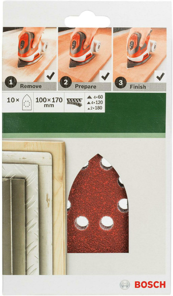 Zestaw 10 szt. papierów ściernych P60/120/180 100x170 mm Bosch 2609256A79