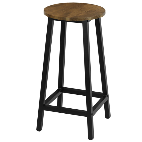 Stołek barowy Belivio TONO BLACK RUSTICAL OAK