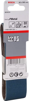 Zestaw 3 szt. taśm szlifierskich X450 40x305x80 Bosch 2608606221