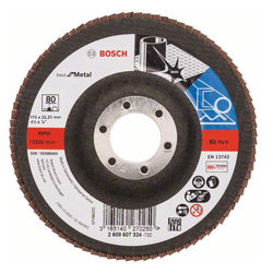 Listkowa tarcza szlifierska Bosch X571 Best for Metal - do szlifowania stali, gradacja P80