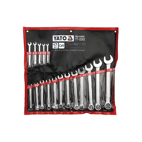 Klucze płasko oczkowe Yato YT-0363 - 17 sztuk