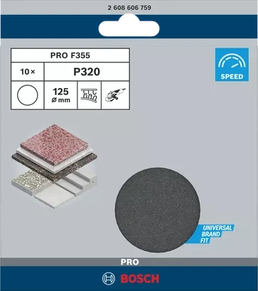 Zestaw 10 szt. Papierów ściennych 125 mm Bosch 2608606759