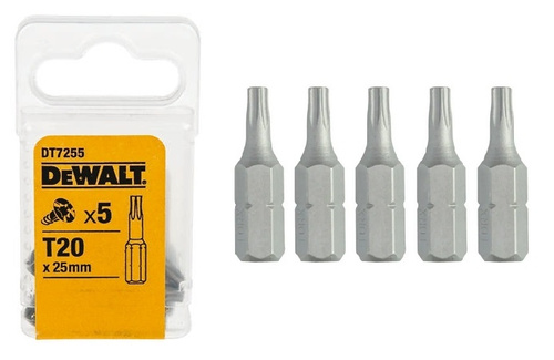 Zestaw 5 szt. bitów T20 25 mm Dewalt DT7255