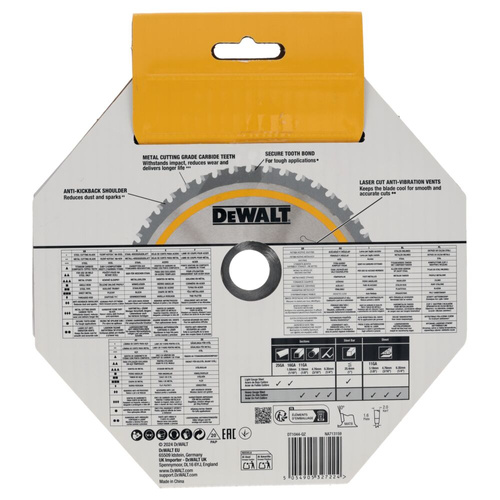 Tarcza tnąca do metalu 184x20 mm 48T Dewalt DT1044-QZ